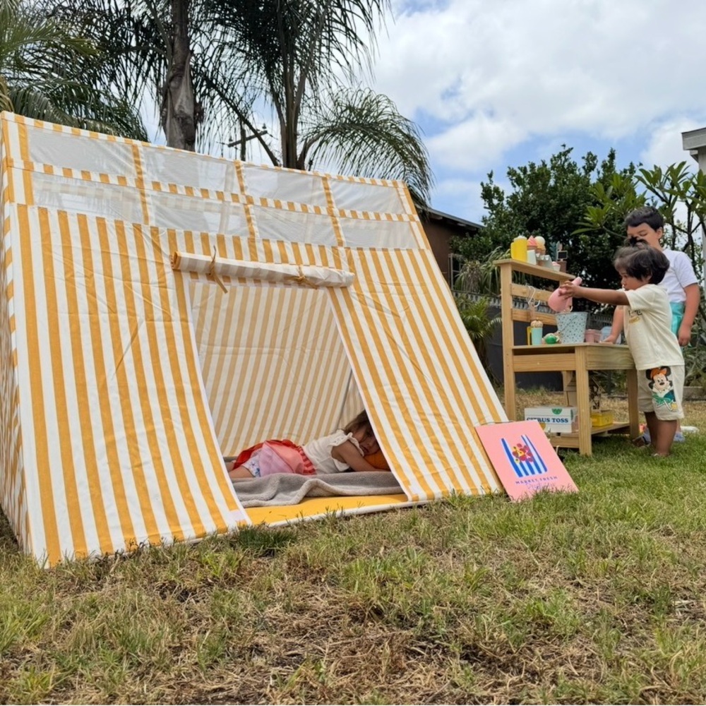 Yellow Striped Kids Play Tent - Picture 8 of 9